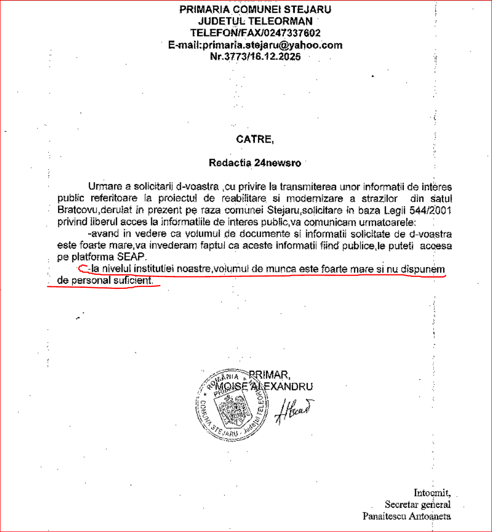 raspuns solicitare primaria Stearu